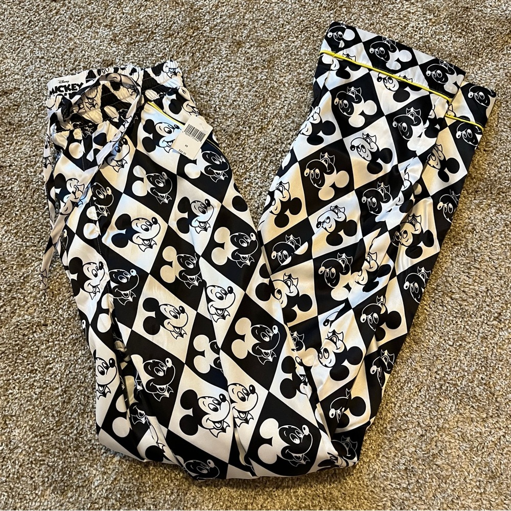Mickey Mouse checkered satin pajama pants